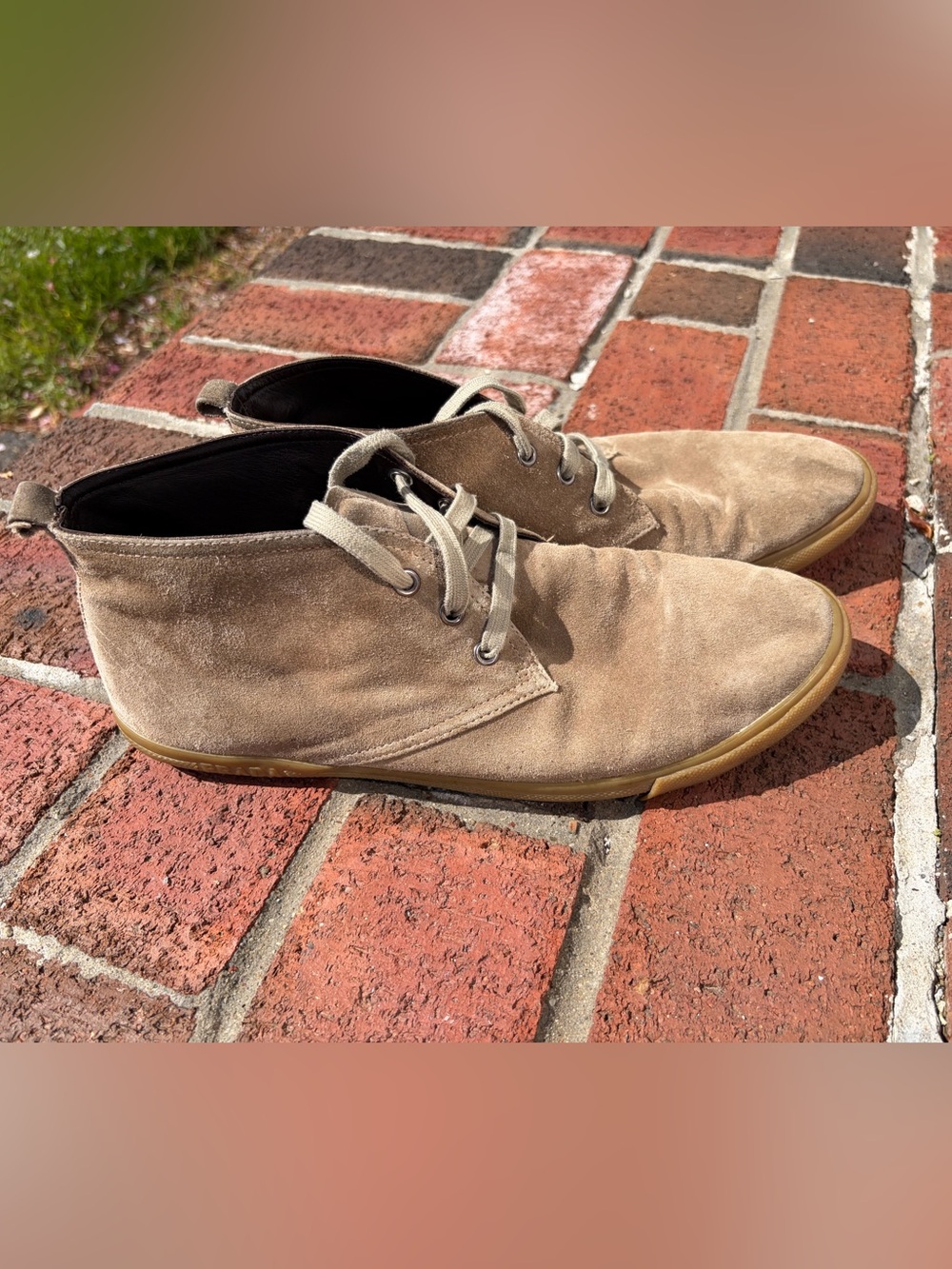 Prada Men’s Suede Chukka Boots in Tan